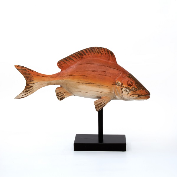 orange,polyresin,fish,stand,decor,