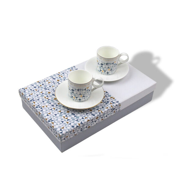 Premium Porcelain Coffee Cups Rabee' Navy & Gold Set of 6