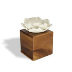 Ceramic White Open Peony Tissue Box