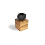 Ceramic Black Closed Peony Tissue Box