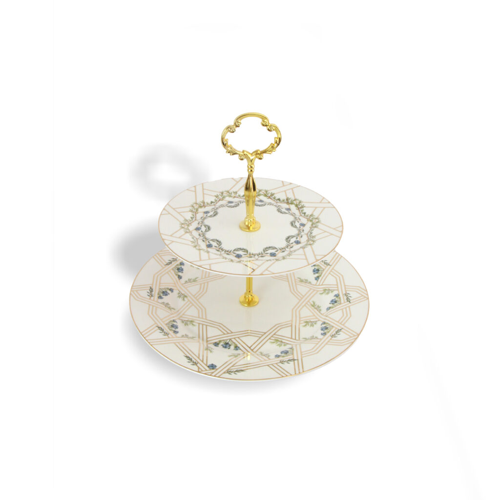 New Bone Cotton 2 Tier large Cake Stand