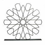 Metal Geometric Star Stand Black-16cm