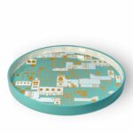Halwa Ceramic City Plate Green