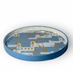 Halwa Ceramic City Plate Blue