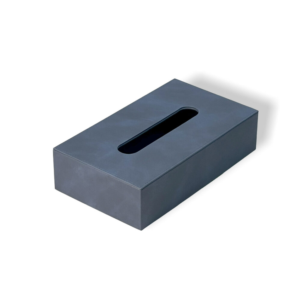 Elegant Navy Tissue Box in Leather – Stylish Tissue Holder for Home or Office
