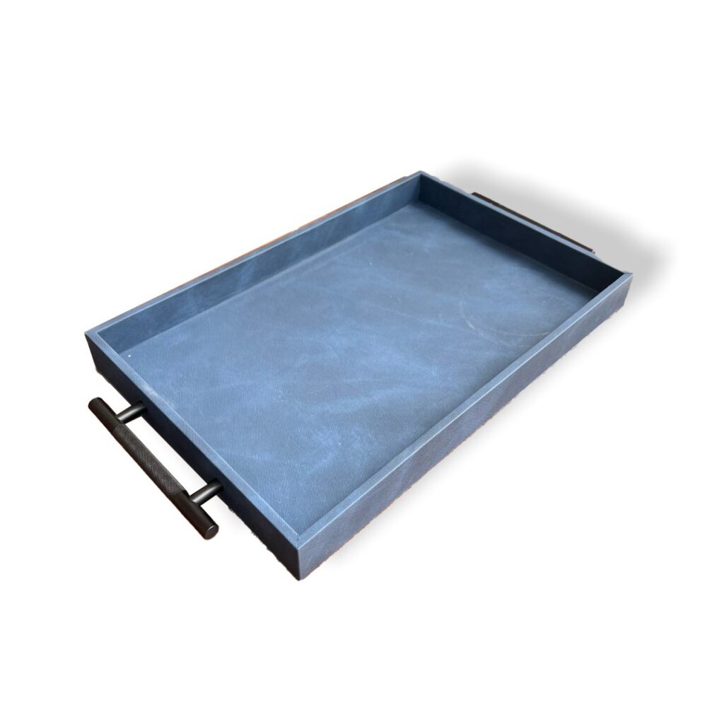 Navy Leather Tray – Elegant Small Tray for Home Organization and Décor