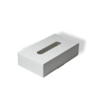 Qirmez Leather Rectangle Tissue Box White
