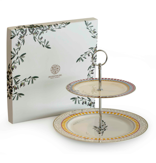 alt="large zaitoon two tier serving plate"