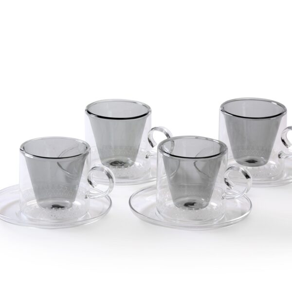 alt="Turkish coffee double glass cups with narrow end bottom"