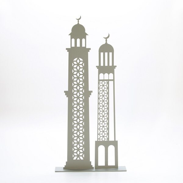 alt="grey metal minaret"