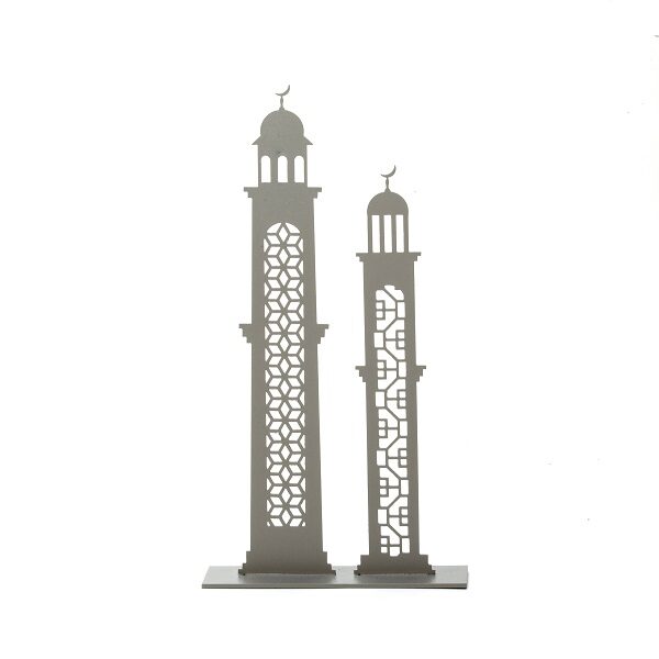 alt="grey metal minaret"