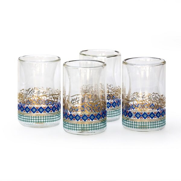 alt="clear double wall tea cup with calligraphy"