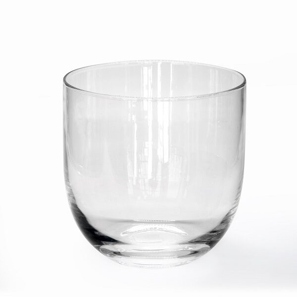 alt="small u shape glass vase"