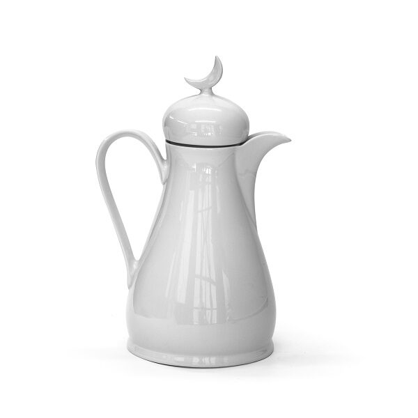 alt="white porcelain arabic coffee thermos"