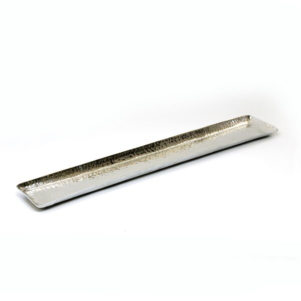 alt=" Aluminum tray hammered silver"