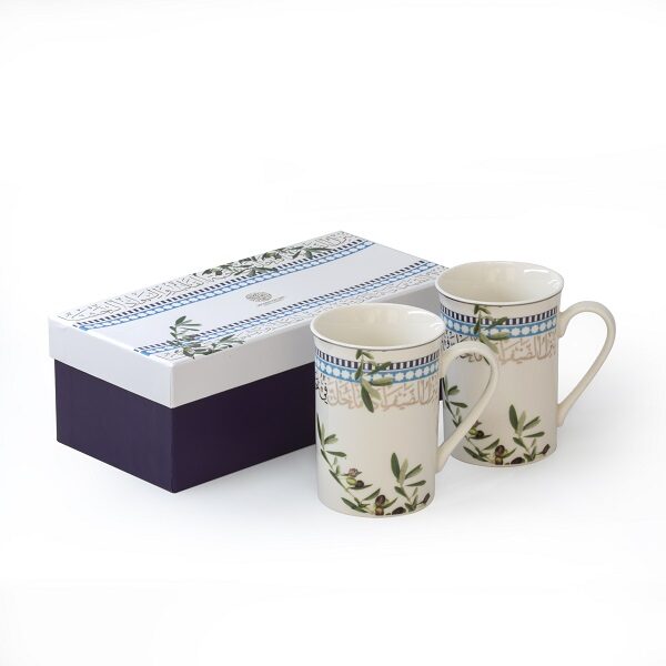 alt="porcelain mug with olive design"