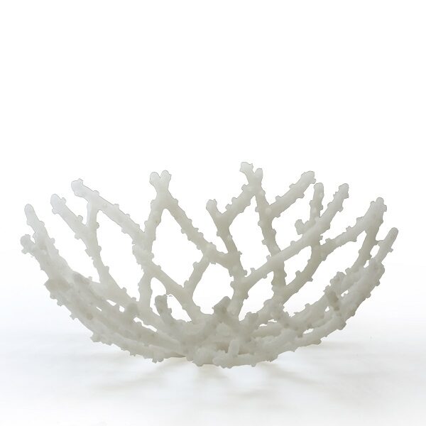 alt="white coral polyresin bowl"