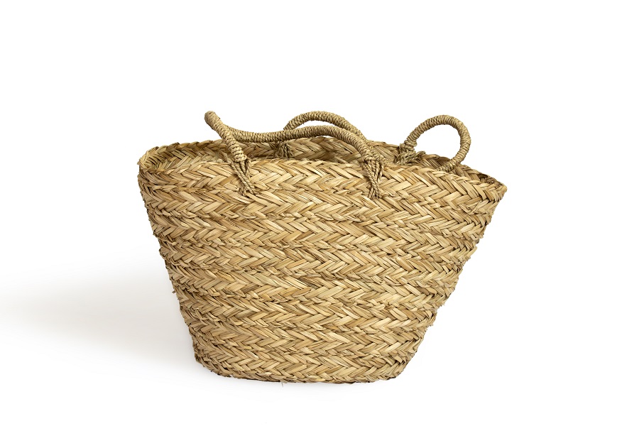 Straw beach and multipurpose bag with a size of 58x30cm