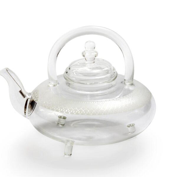 alt="Glass tea cup white motiv design"