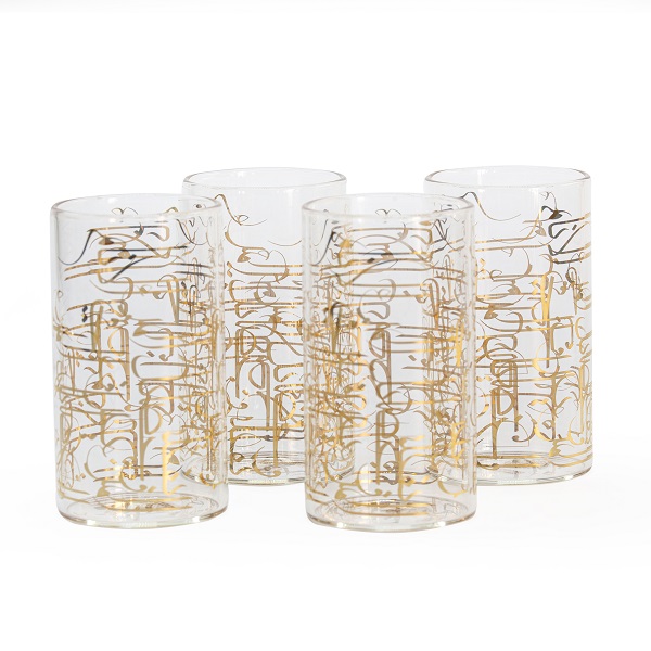 Assiel White Calligraphy Double Glass Sets: Elevate Your Drinkware Collection