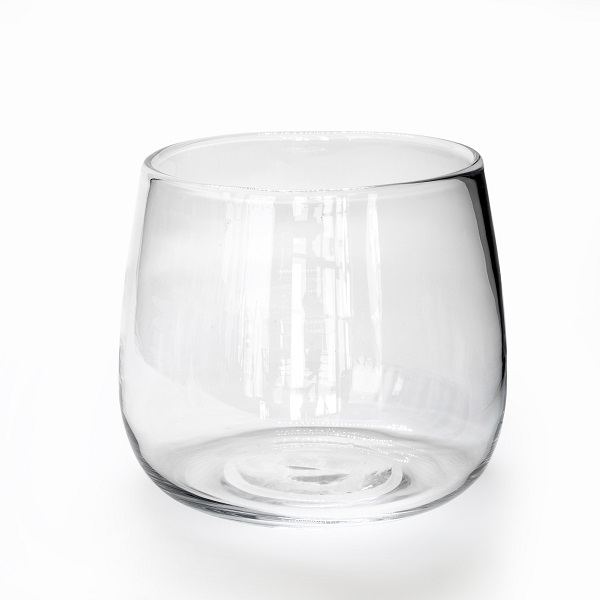 alt="small upper glass clear vase"
