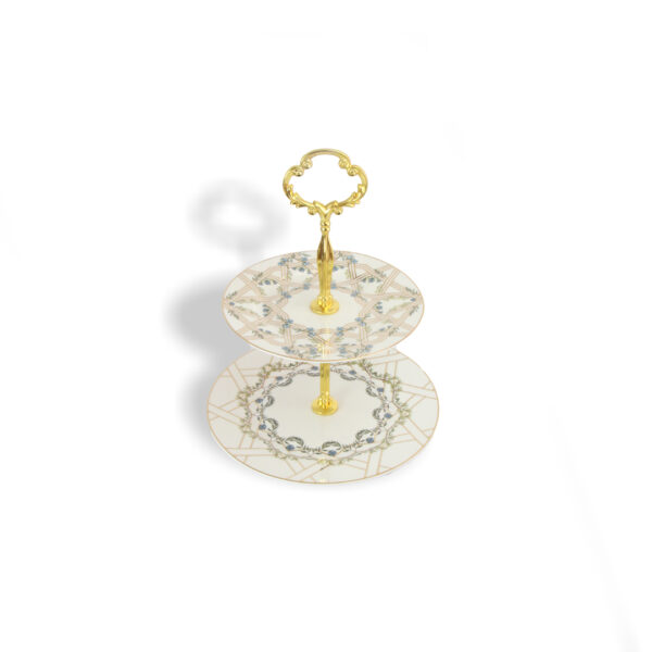 Porcelain 2 Tier Cake Stand
