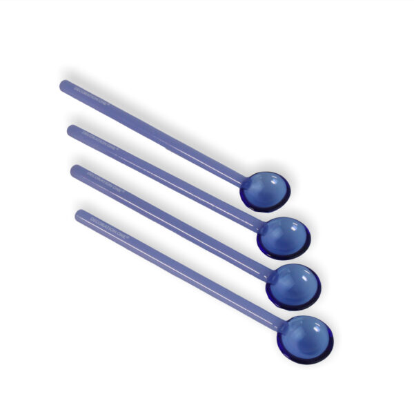 The Spoons | A Stunning Set of 4 Mashrabiyeh Glass Spoon Milky Blue