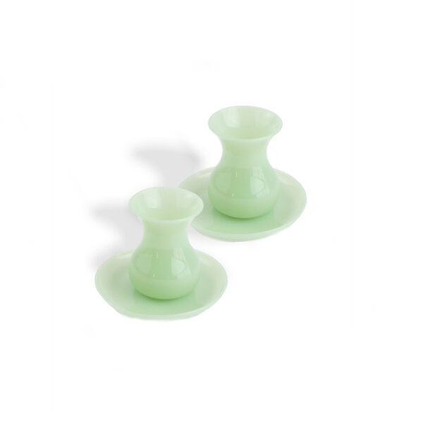 Elevate with Premium Material Glassware with 4-Piece Mint Green Mashrabiyeh Glass Istikana Set